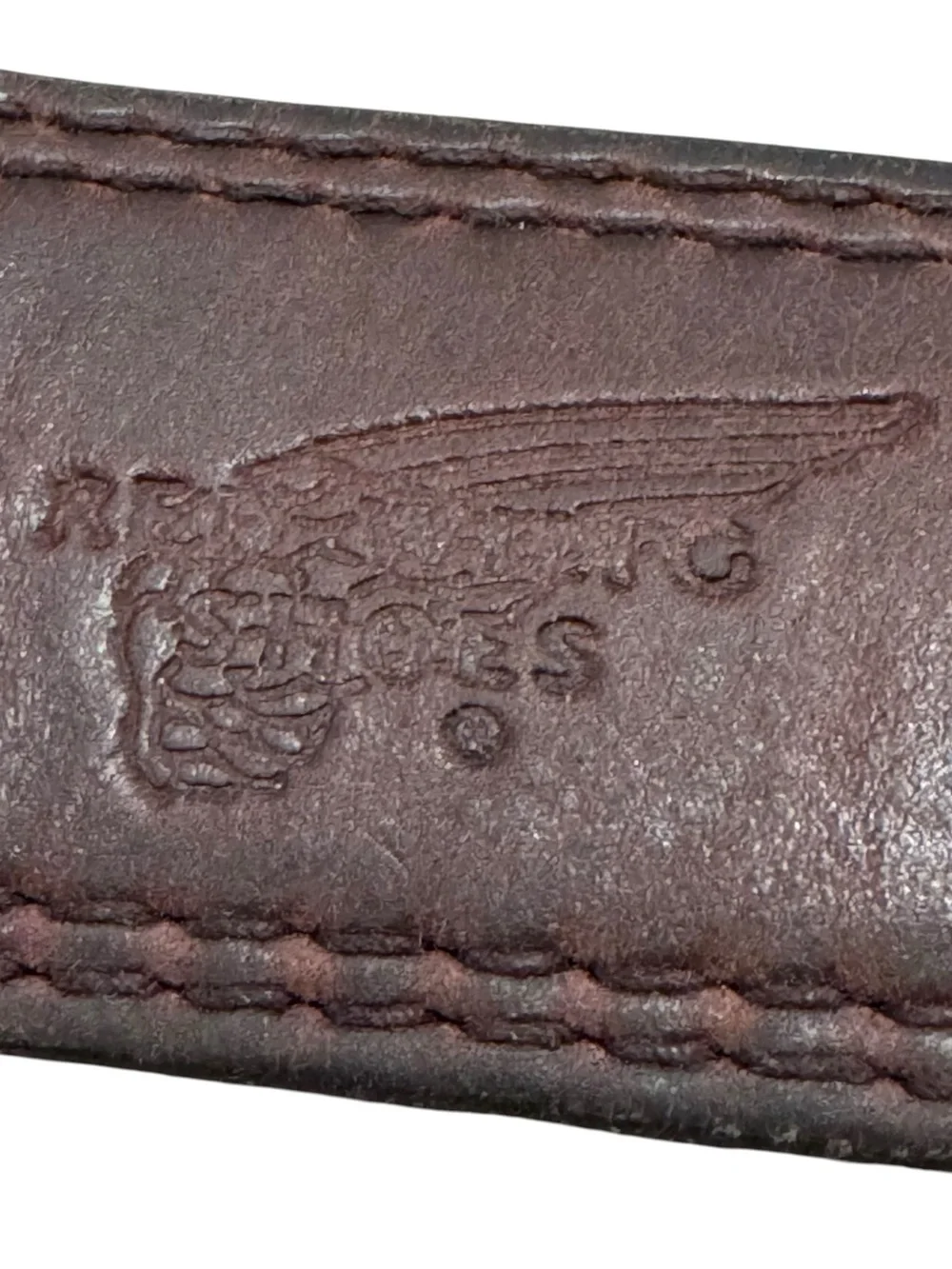 Red Wing Brown Leather Belt Size 44 Solid Brass